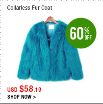 Collarless Fur Coat