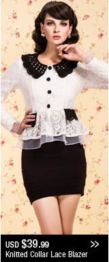 Knitted Collar Lace Blazer