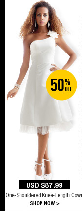 One-Shouldered Knee-Length Gown