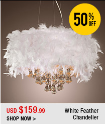 White Feather Chandelier