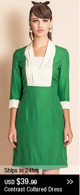 Contrast Collared Dress