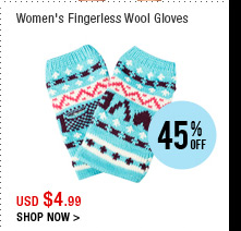 Women's Fingerless Wool Gloves