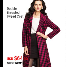 Double Breasted Tweed Coat