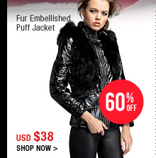 Fur Embellished Puff Jacket