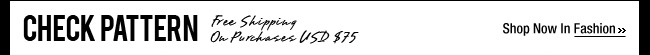 Check Pattern Free Shipping On Purchases USD $75