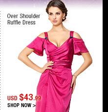 Over Shoulder Ruffle Dress