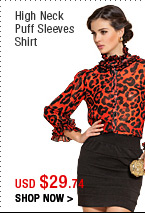 High Neck Puff Sleeves Shirt