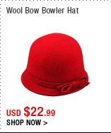Wool Bow Bowler Hat