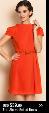 Puff Sleeve Belted Dress
