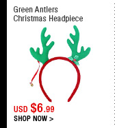 Green Antlers Christmas Headpiece