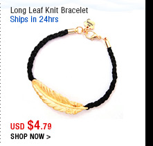 Long Leaf Knit Bracelet