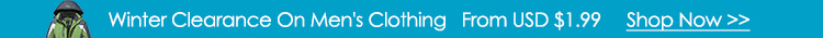 Winter Clearance On Men's Clothing   From USD $1.99