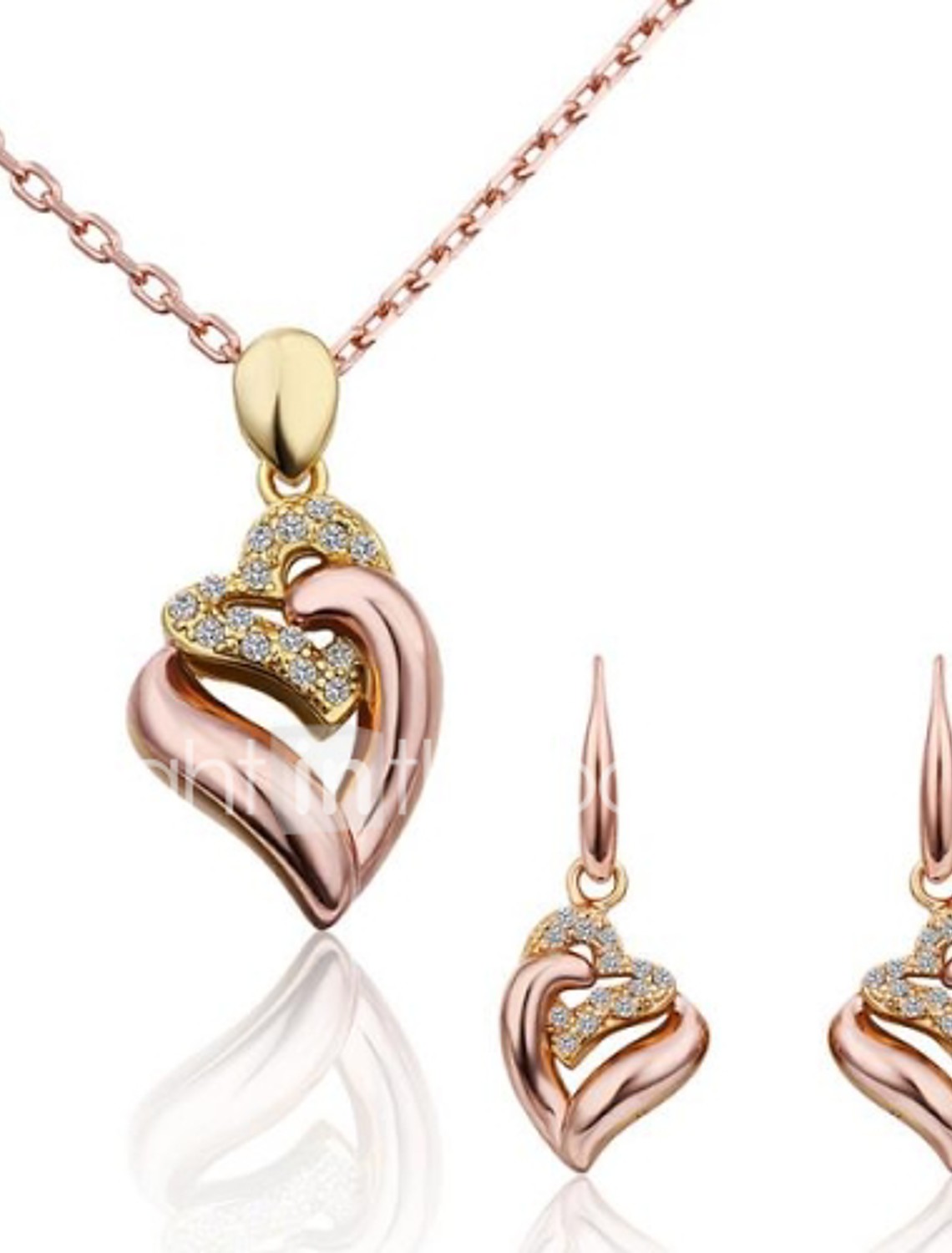 conjunto de joyas de diseño de la Mariposa Chapado en Oro Anillo Collar Aretes Pulsera FT 4 un