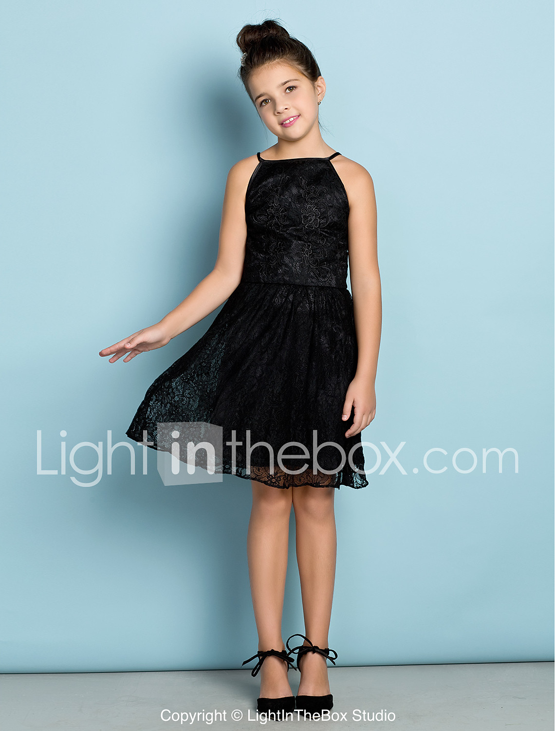 knee length black dresses for juniors