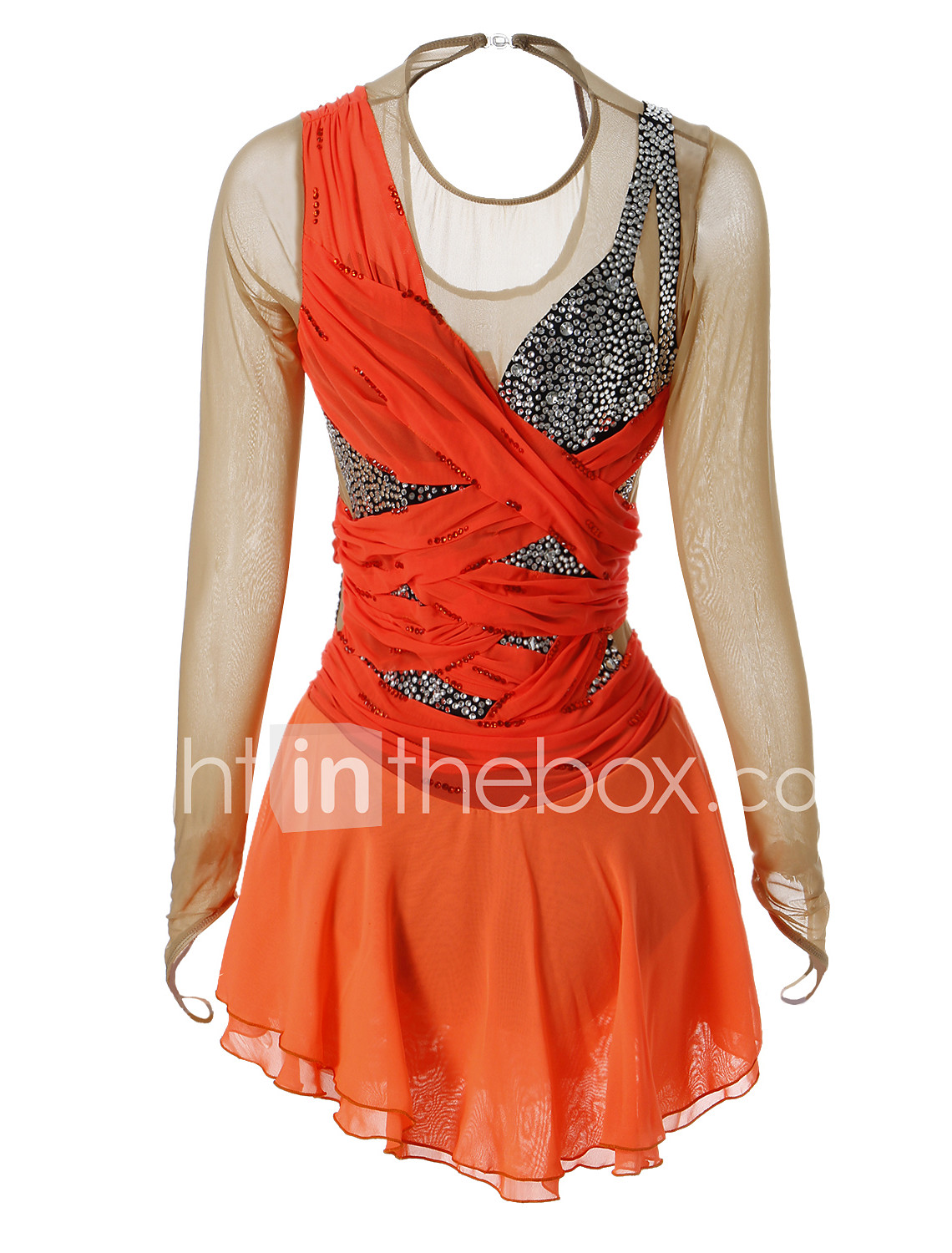 orange figure skating dress