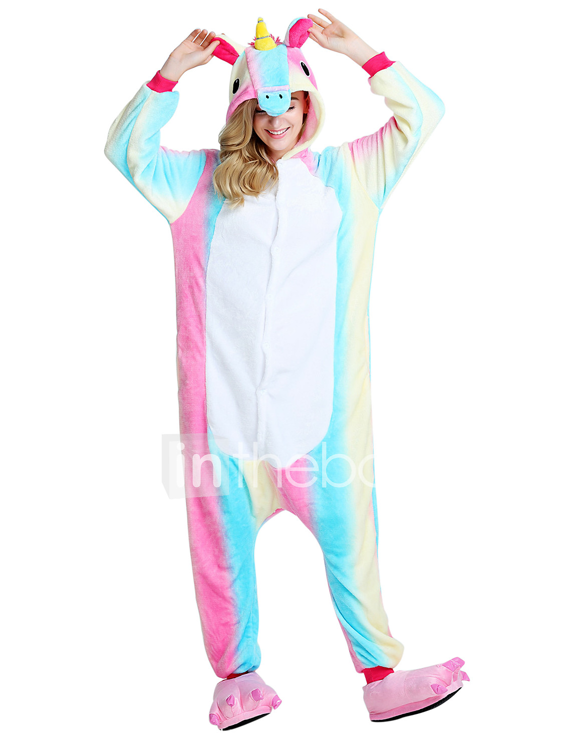 Adulte Pyjamas Kigurumi Licorne Cheval Volant Combinaison De