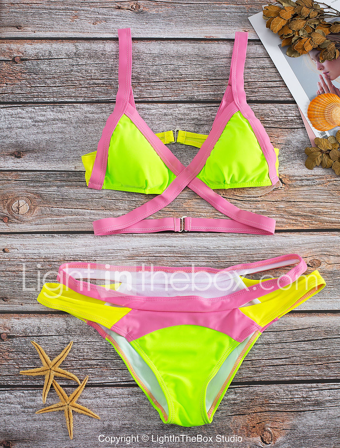 Bikini Ragazza Strisce look dimensioni 104 110 116 122 128 134 140 146 152 158 Rosa