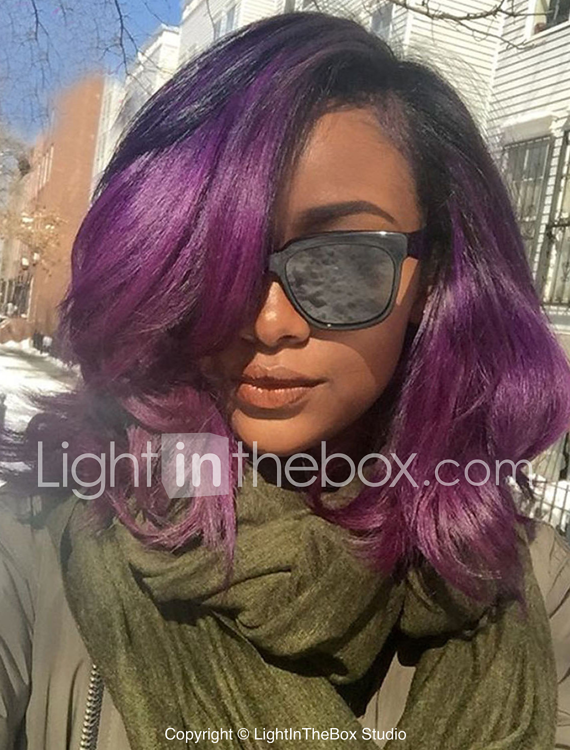 Unprocessed Human Hair Lace Front Wig Side Part Style Brazilian