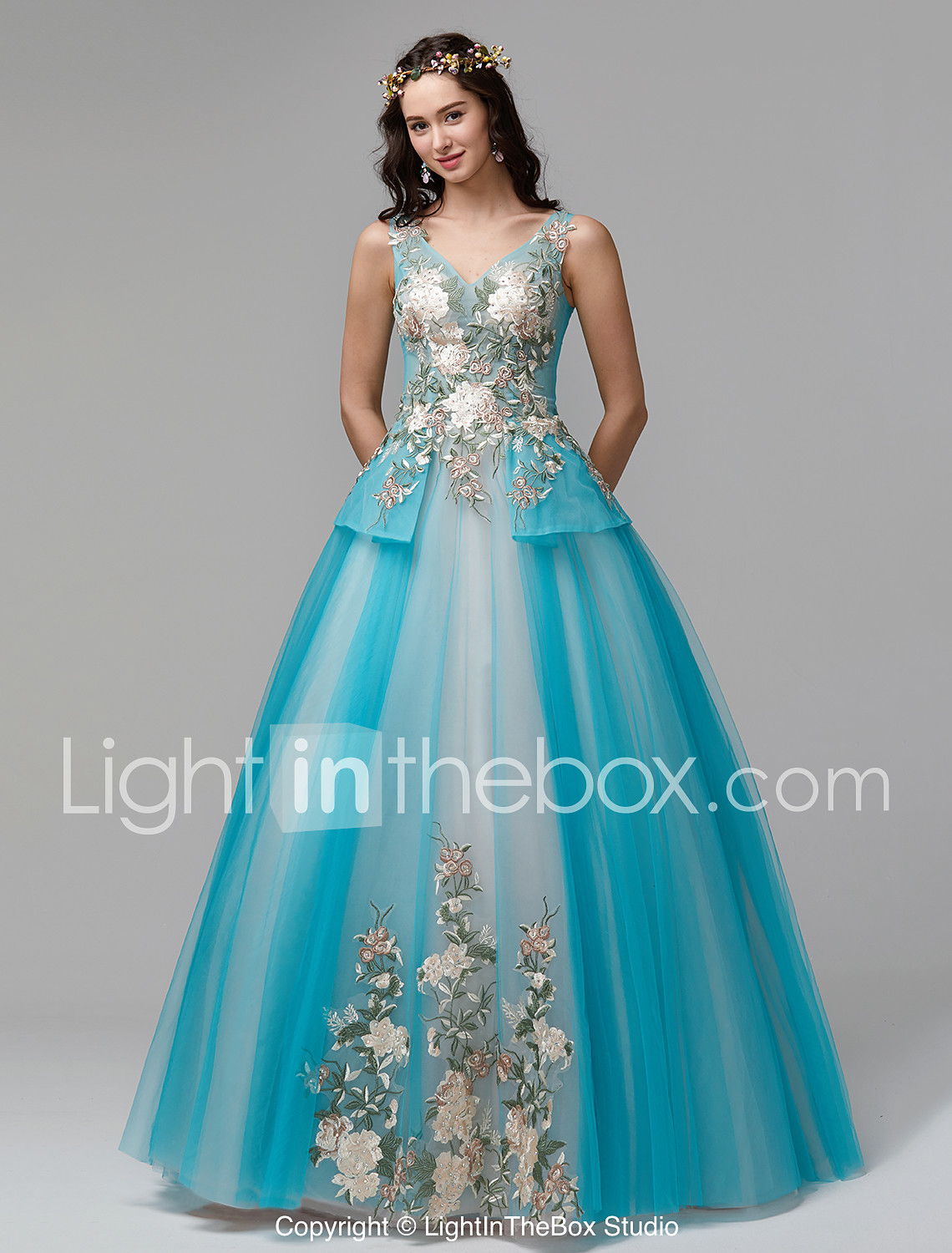 pastel color ball gown