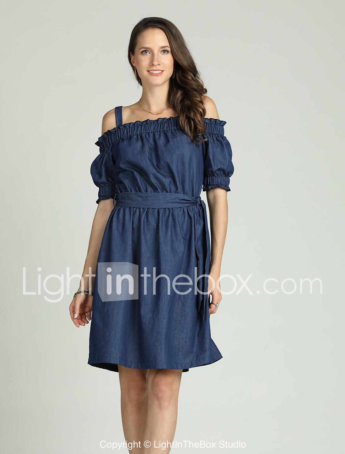 denim dress going out