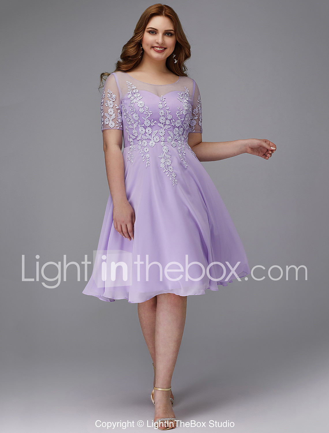 plus size purple dress with sleeves