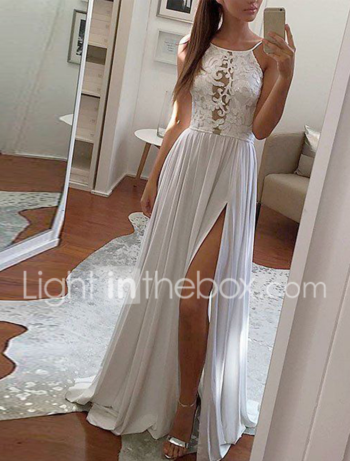 white maxi sheath dress
