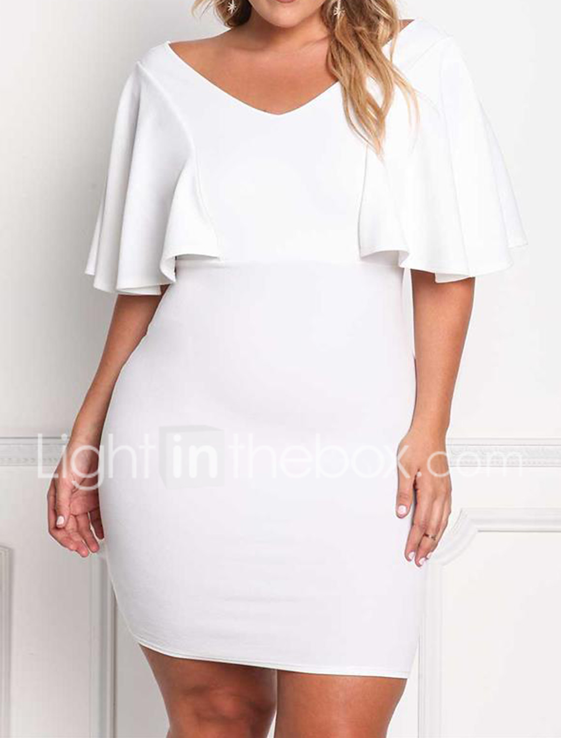 women's plus size white party dresses