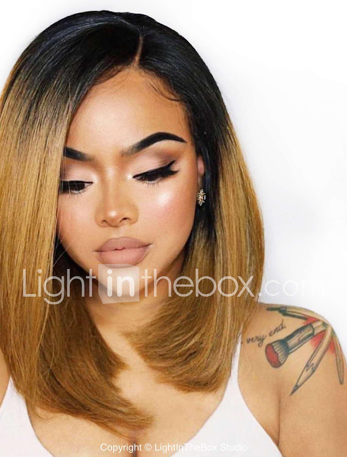 Remy Human Hair Lace Front Wig Bob Short Bob Rihanna Style