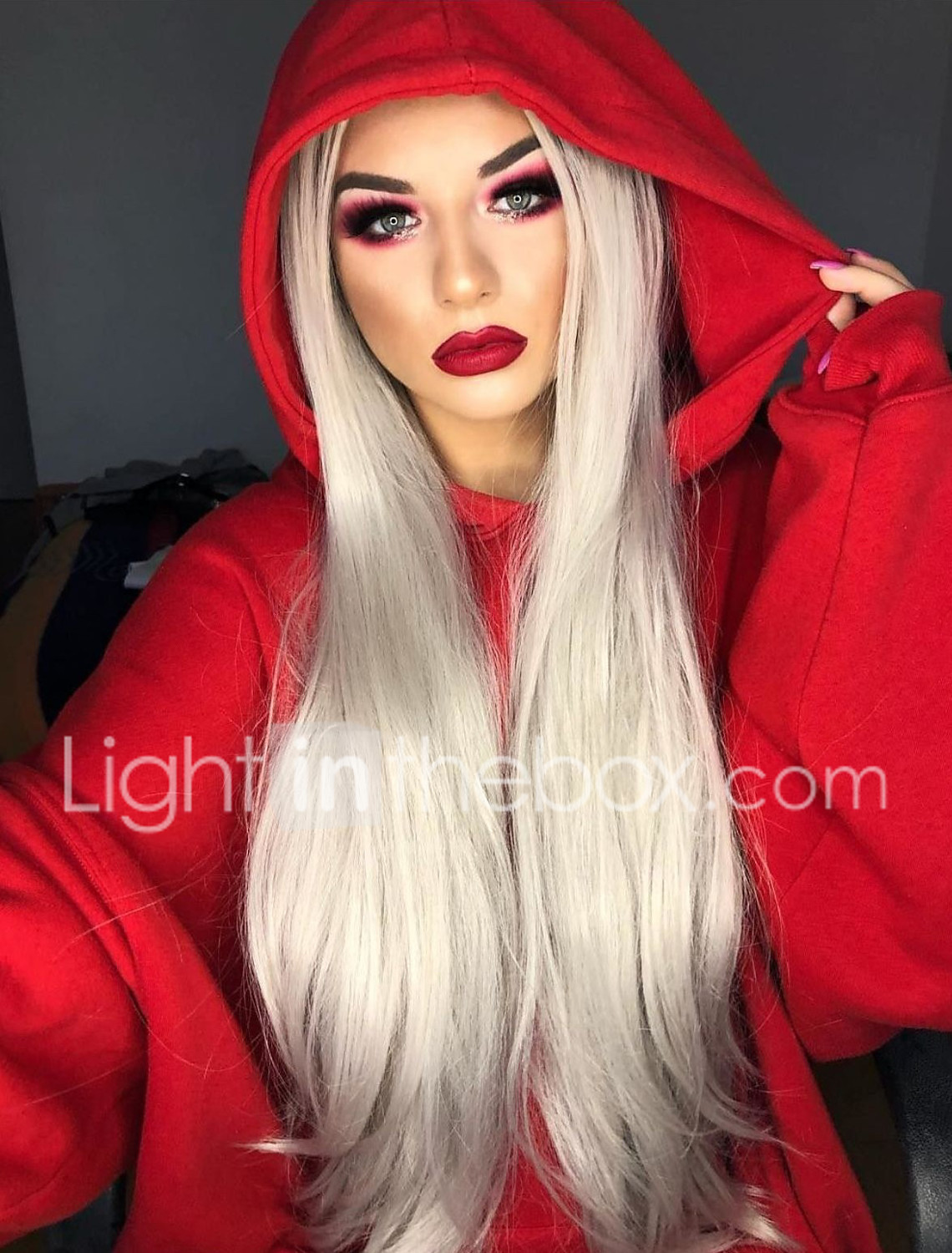 Synthetic Lace Front Wig Straight Layered Haircut Lace Front