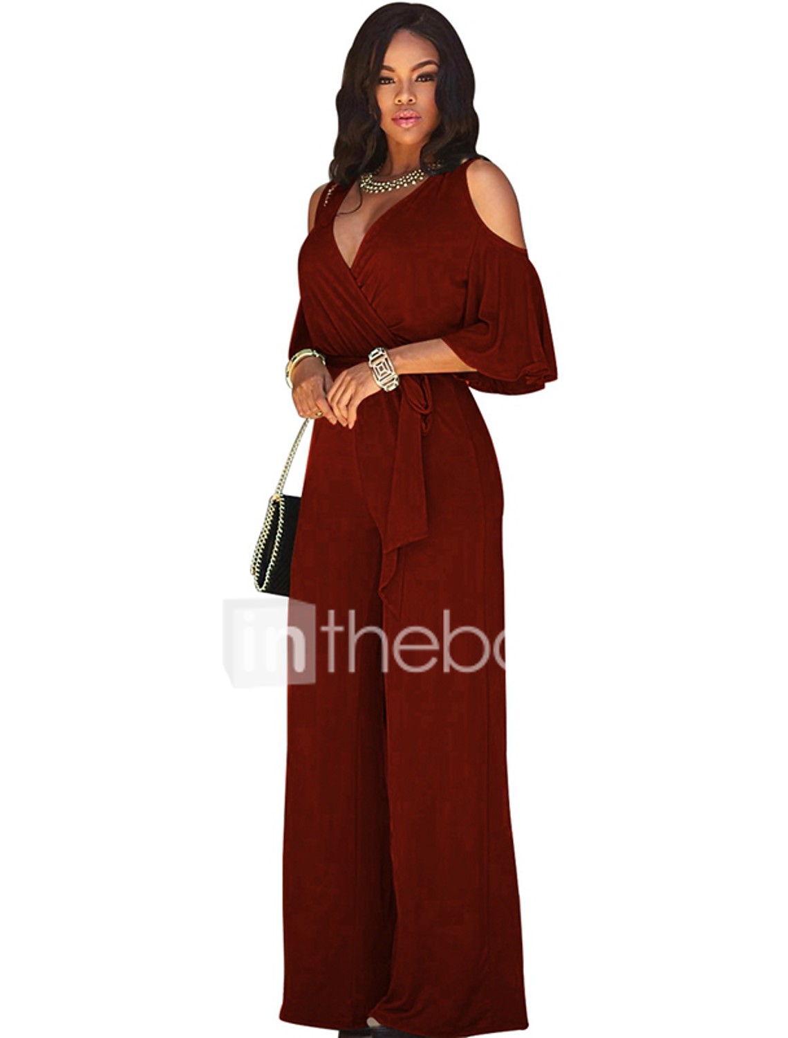 wine colored jumpsuit