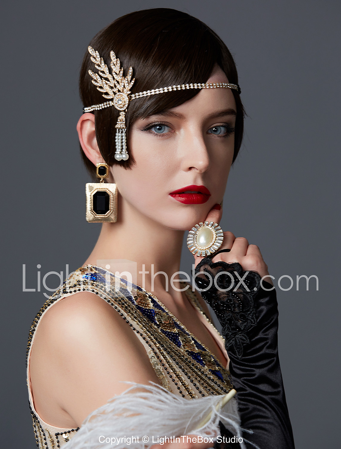 The Great Gatsby Flapper Headband Pendant 1920s Roaring