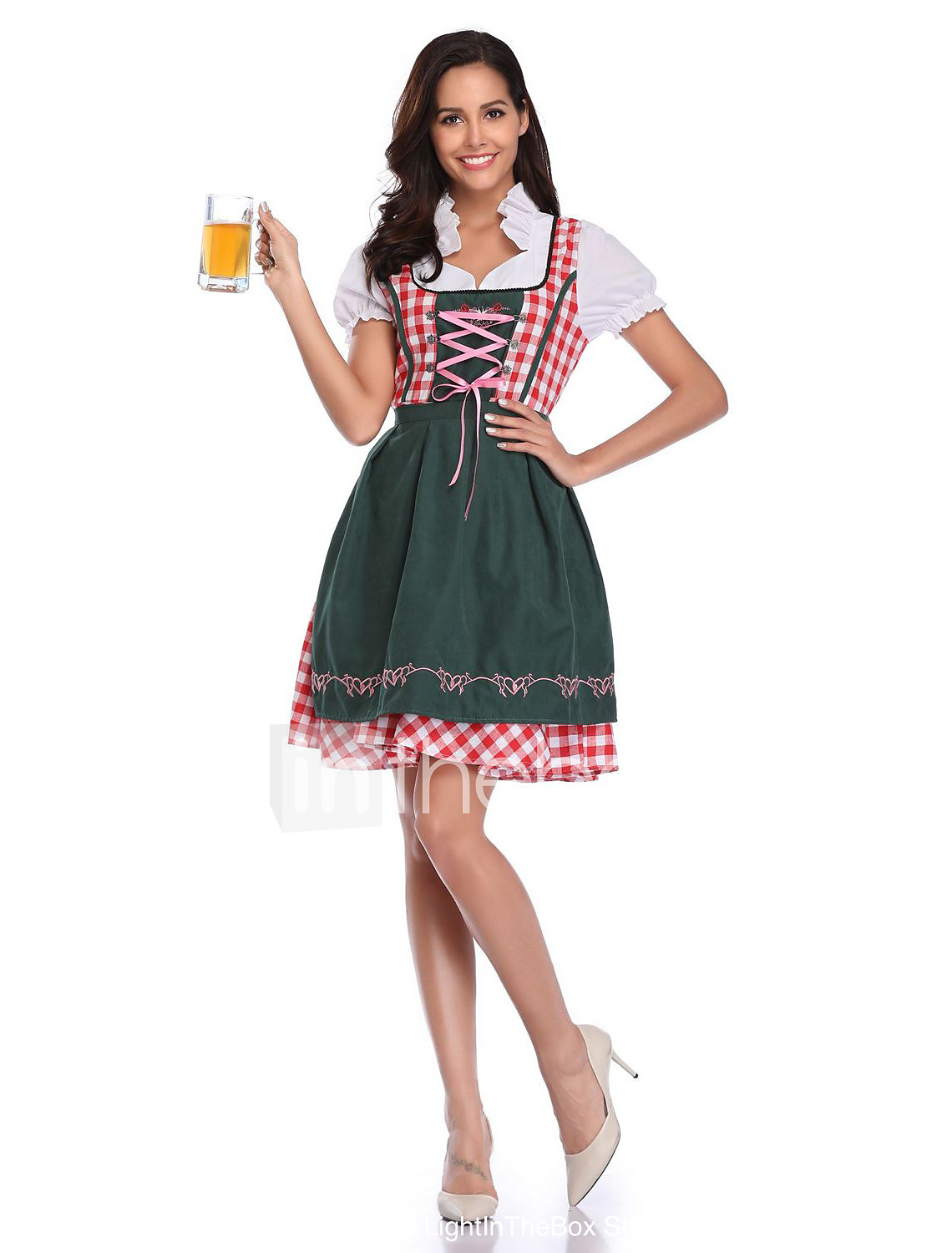 Lisa Traditional Dress in Violet and lace Dirndl Apron for Oktoberfest Carnival Exclusive Dirndl 2 pcs