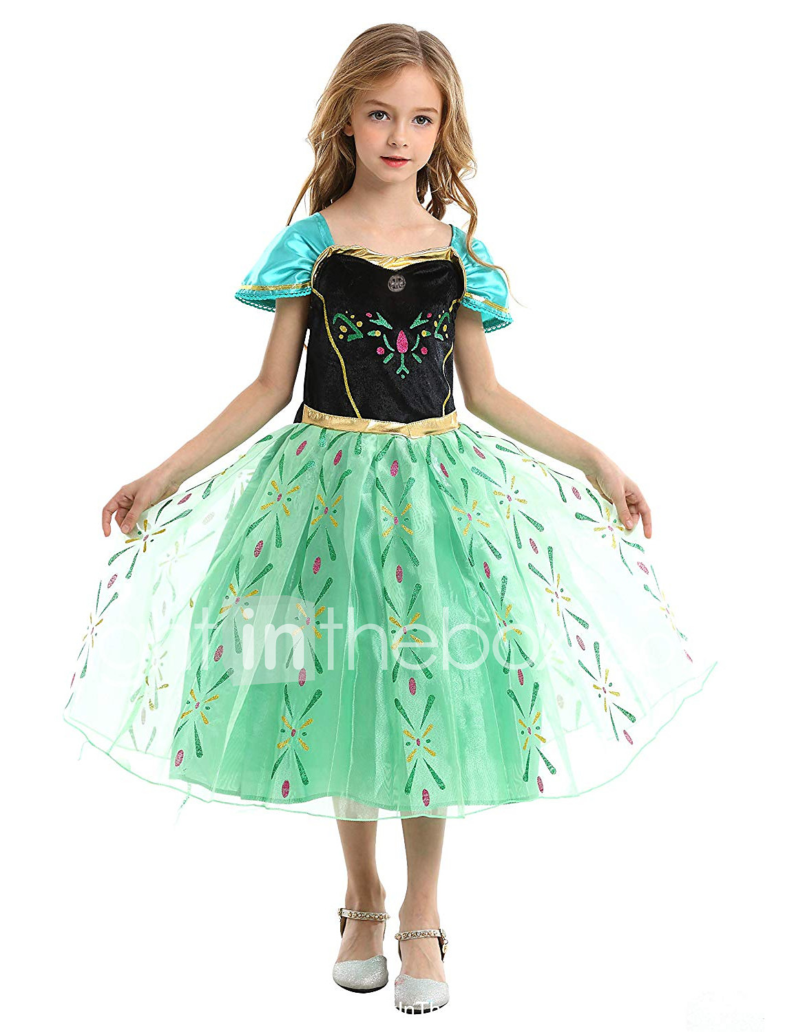 green christmas dress girl