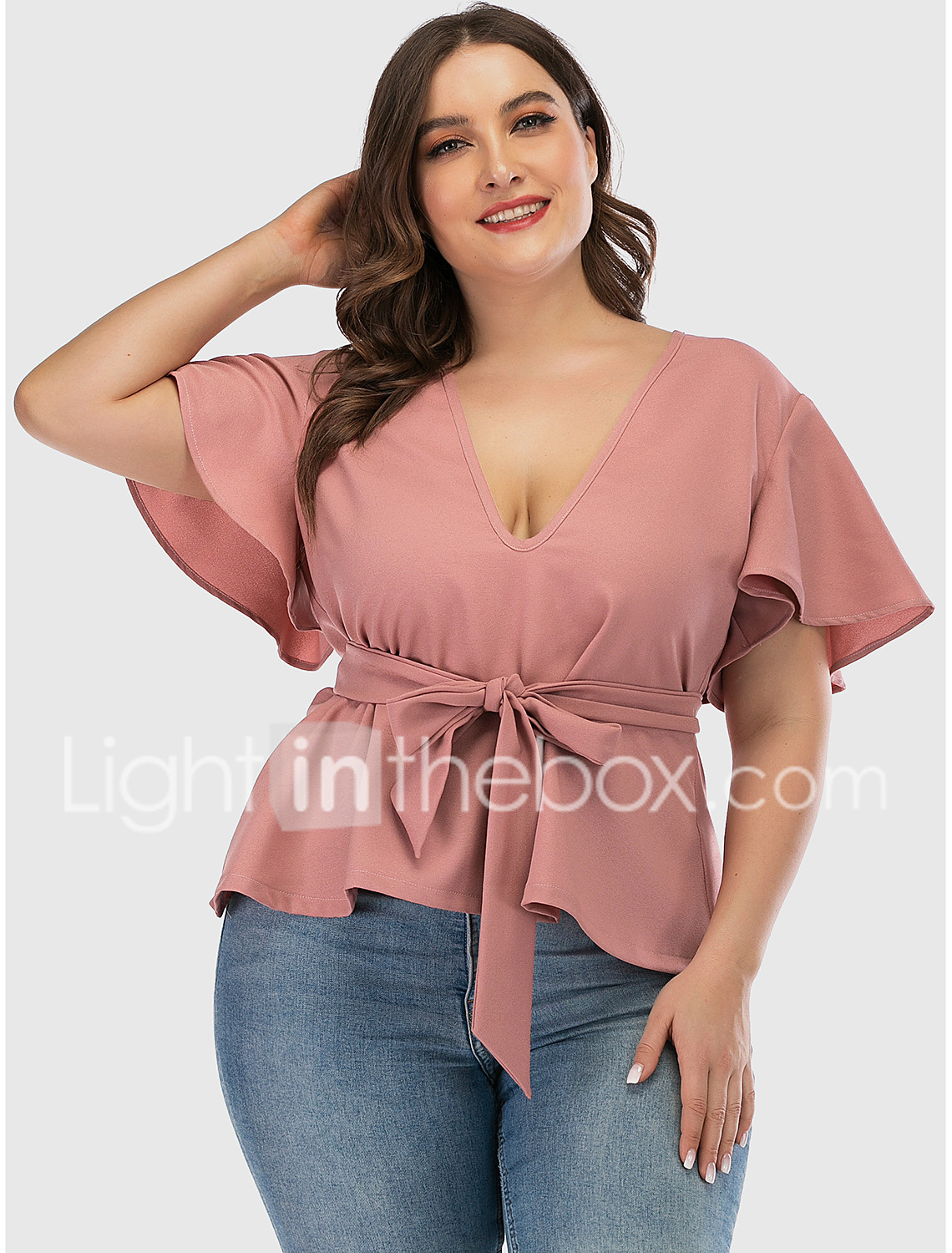 blush colored plus size tops