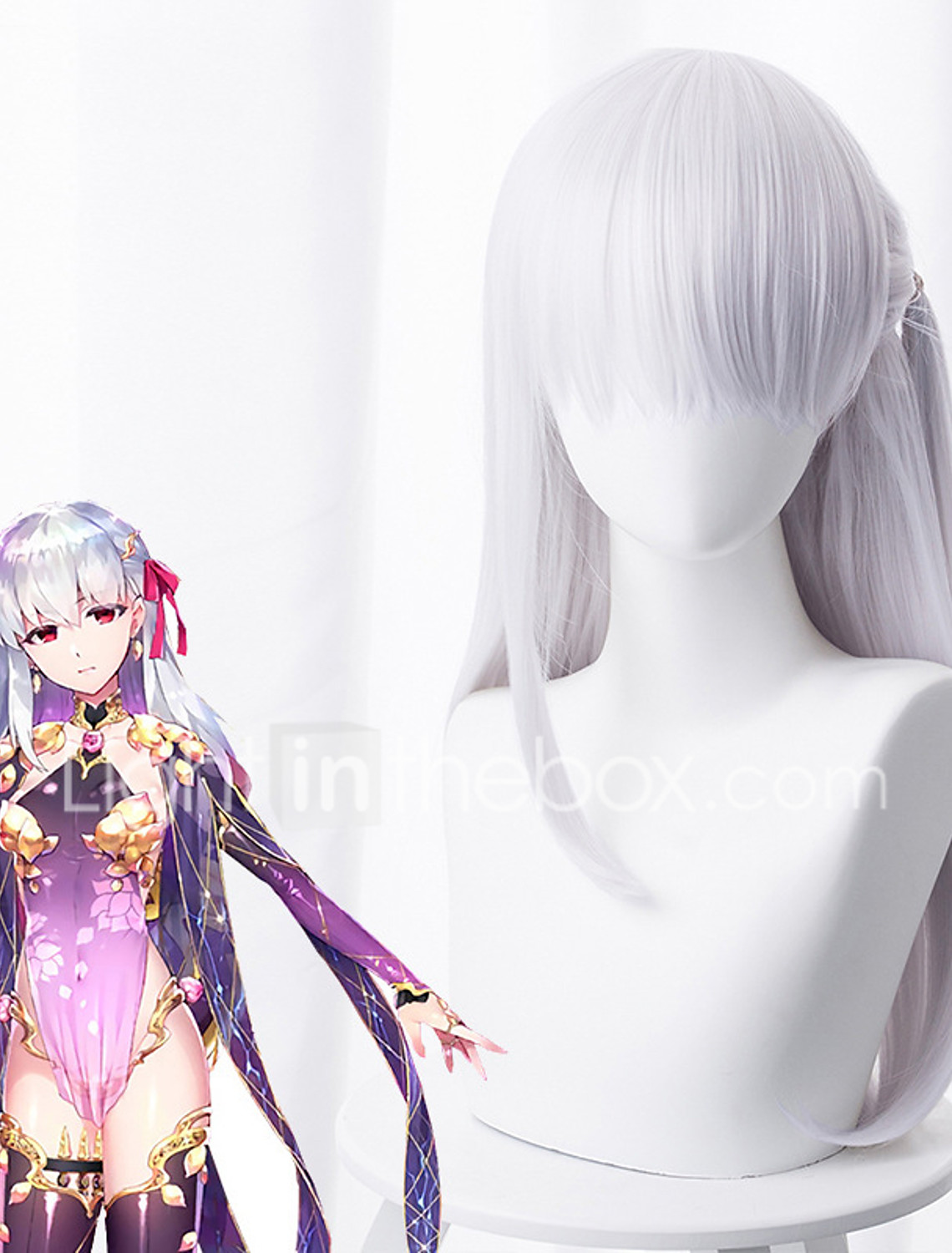 Details about  / Fate Grand//Order FGO Anime Light Gray Cosplay Bun Wig Hair Periwig 120CM