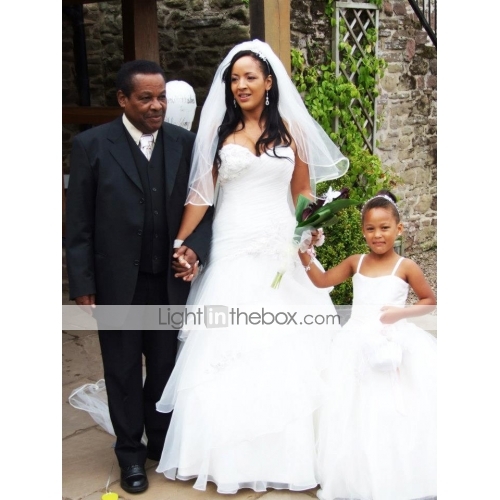 Ball Gown Floor Length Flower Girl Dress Satin Tulle