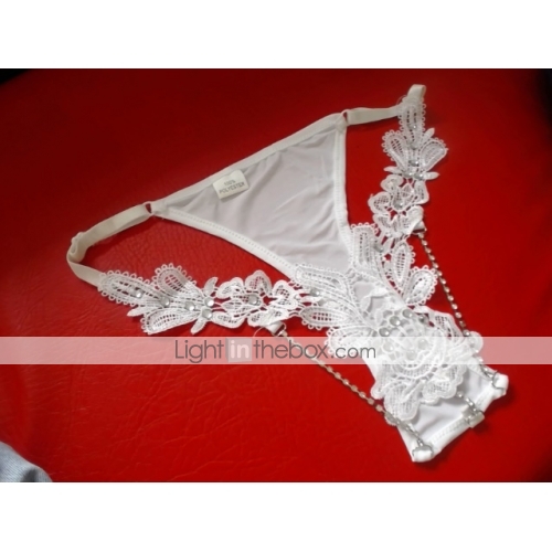 Women's No-Show G-String Thongs - White Stars On Blue Waistband, Breathable Seamless Underwear
