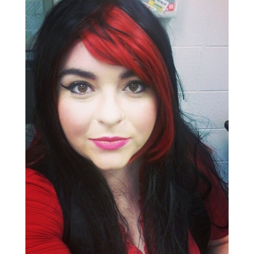 Black Wine Red Scene Hairstyle Wig Emo Long Straight Black Hair