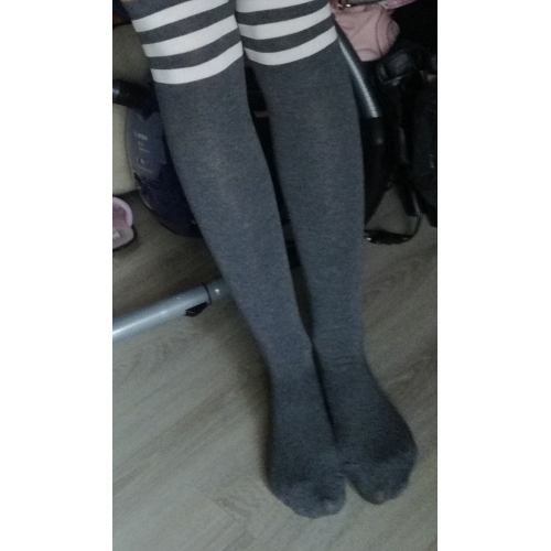 High Elasticity Girl Cotton Knee High Socks Uniform Microphone Music Note Women Tube Socks