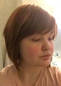 Human Hair Blend Wig Medium Length Straight Bob Layered Haircut 